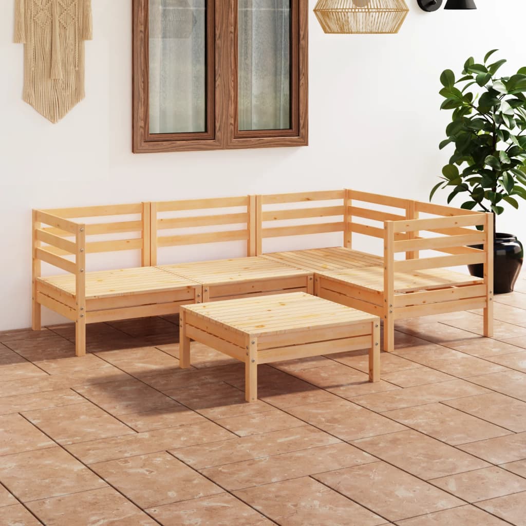 vidaXL 5-tlg. Garten-Lounge-Set Massivholz Kiefer