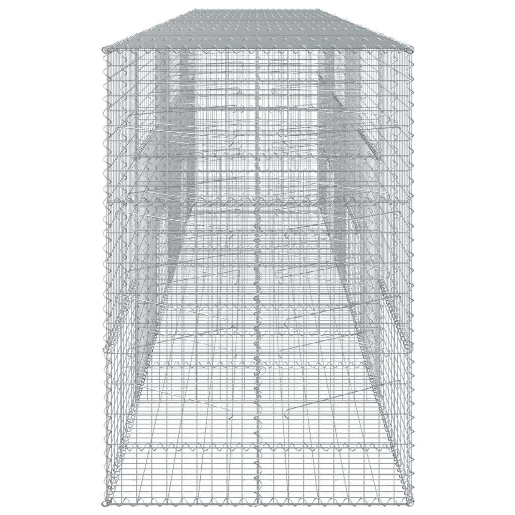 vidaXL Gabione mit Deckel 600x100x150 cm Verzinktes Eisen