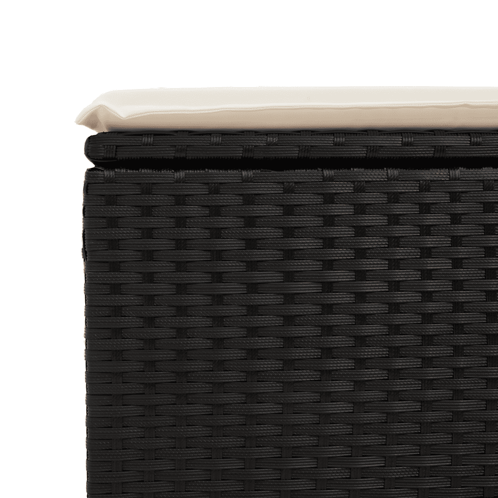 vidaXL 11-tlg. Garten-Essgruppe mit Kissen Schwarz Poly Rattan