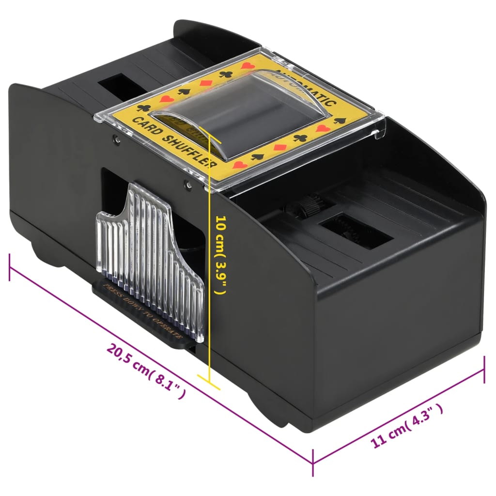 vidaXL Automatischer Kartenmischer Schwarz 2 Decks