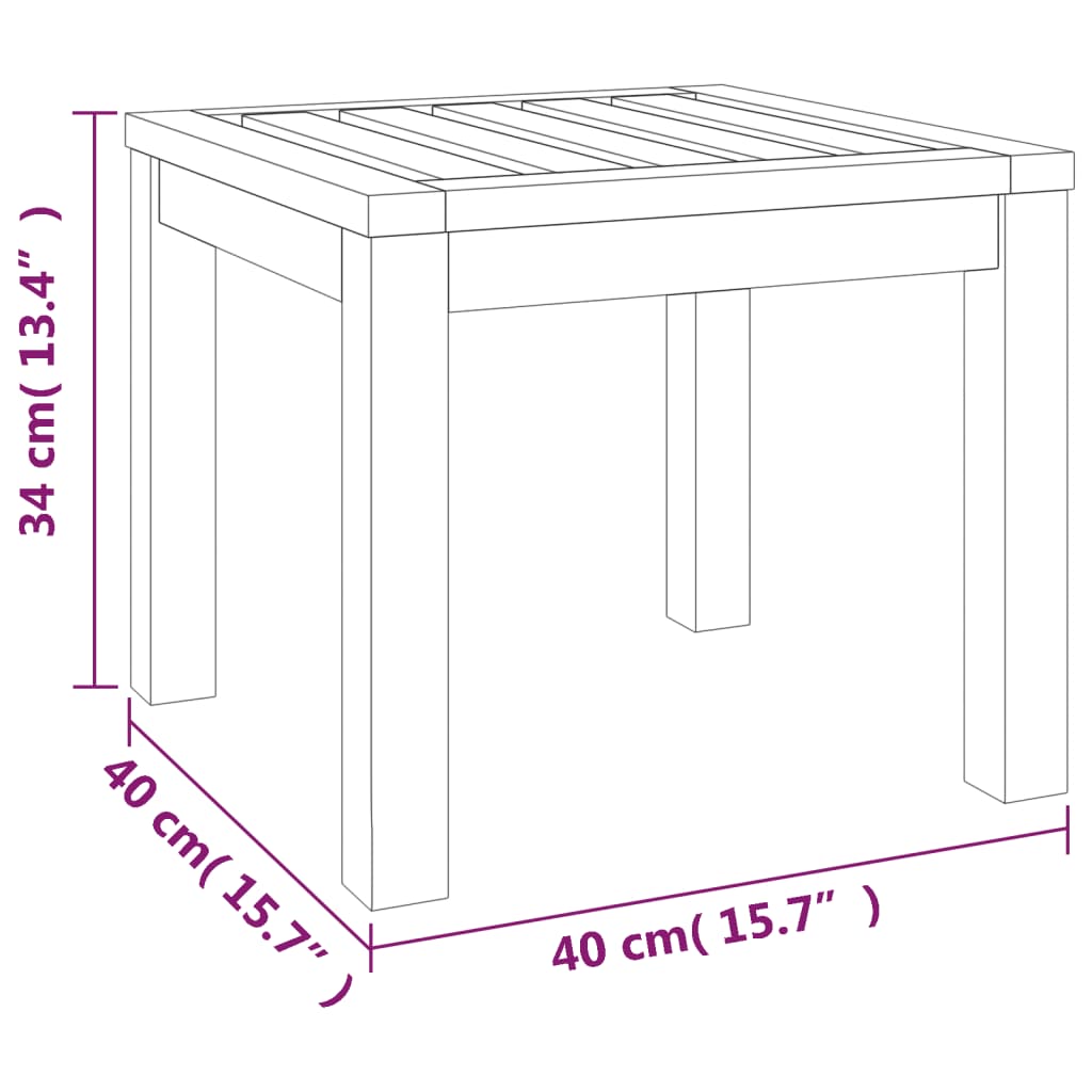 vidaXL Gartenhocker mit Kissen 2 Stk. 40x40x42 cm Massivholz Akazie