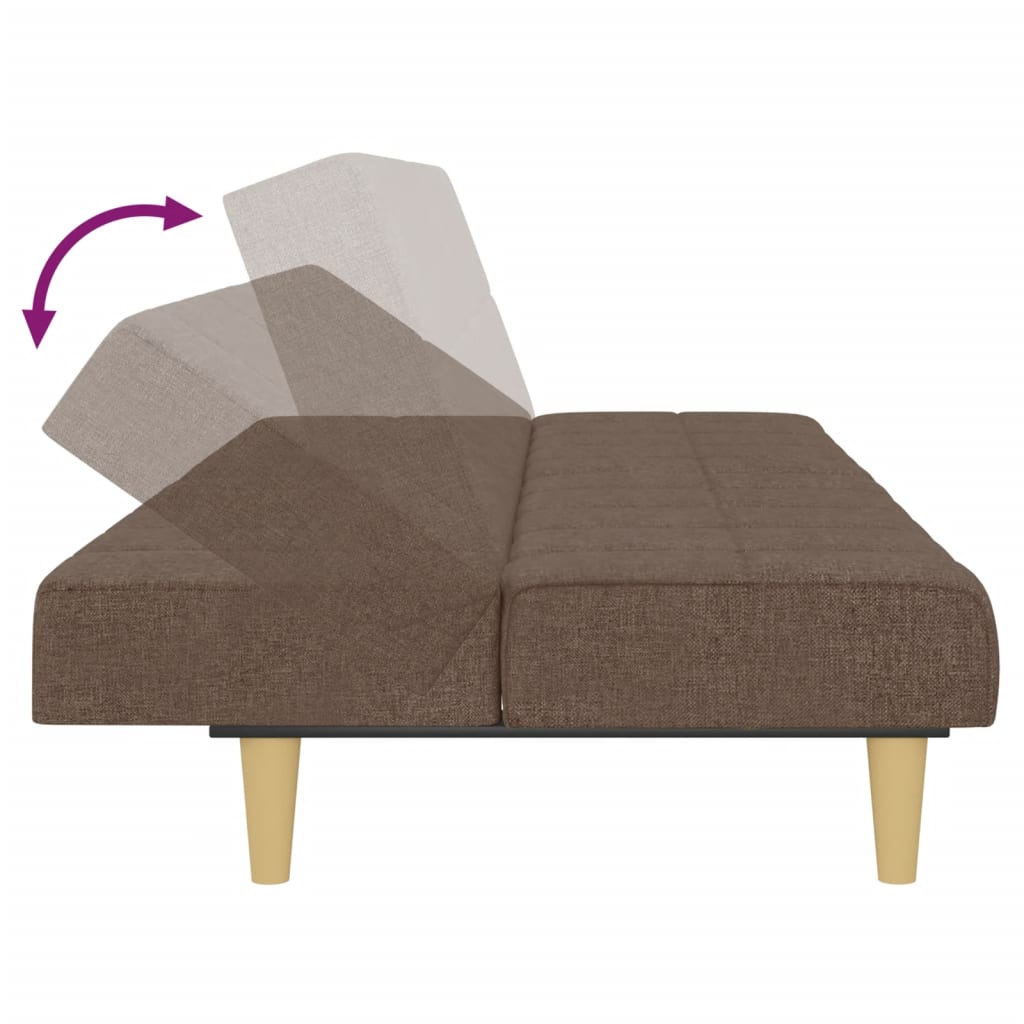 vidaXL Schlafsofa 2-Sitzer Taupe Stoff