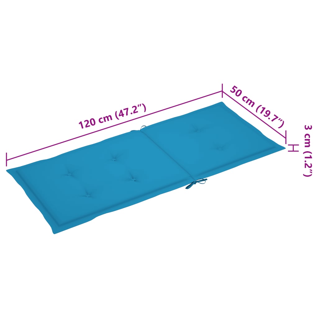 vidaXL Verstellbare Gartenstühle 3 Stk. mit Auflagen Massivholz Akazie