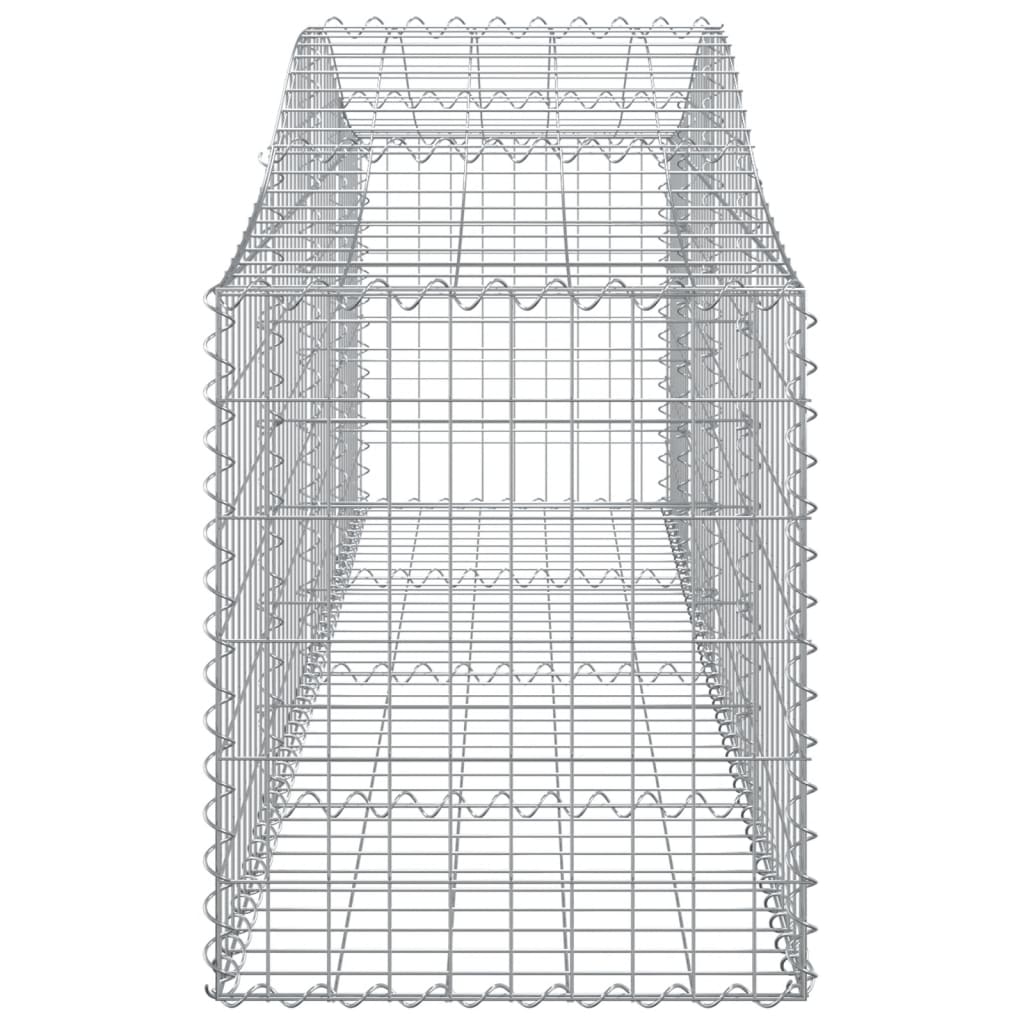 vidaXL Gabionen mit Hochbogen 7 Stk. 200x50x60/80 cm Verzinktes Eisen