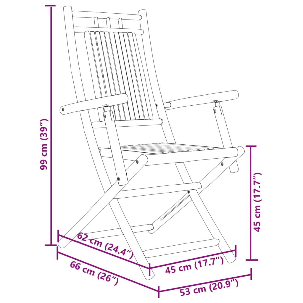 vidaXL 3-tlg. Bistro-Set Bambus