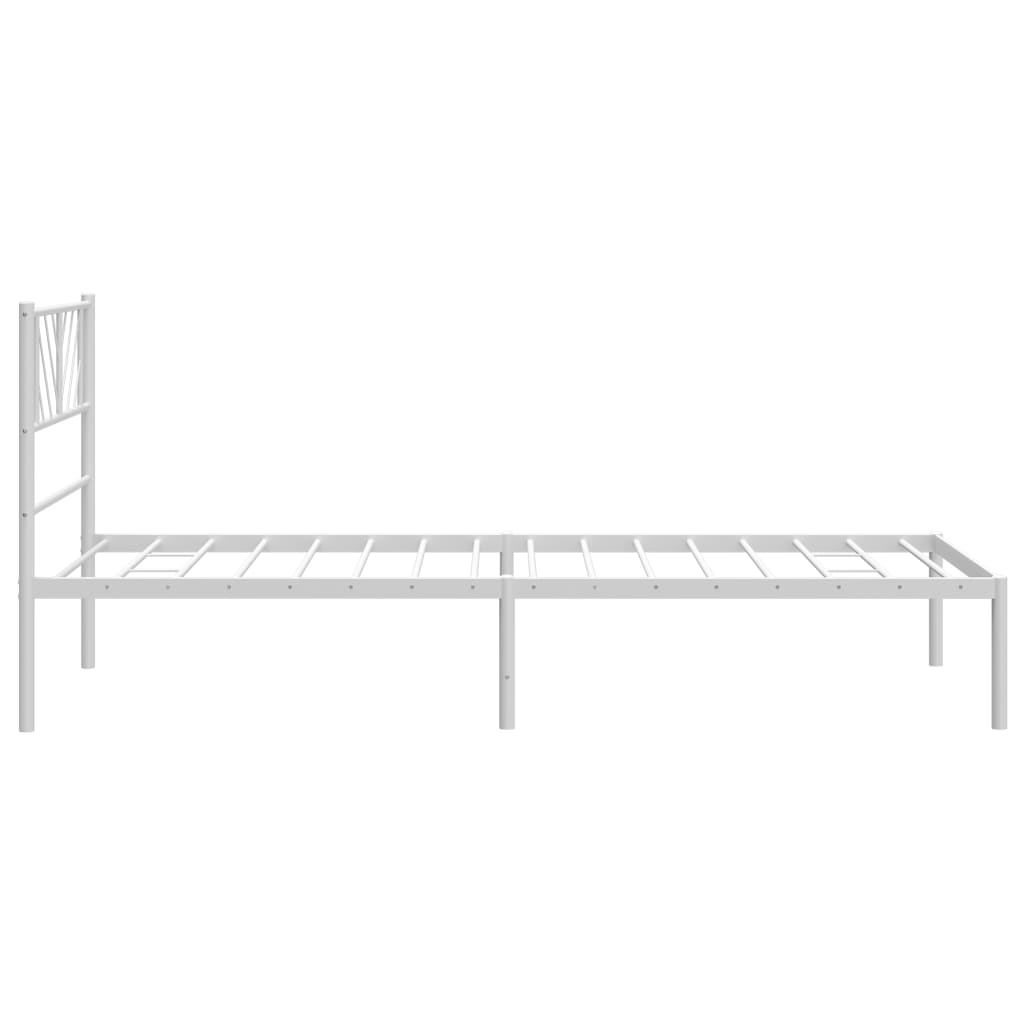 vidaXL Bettgestell mit Kopfteil Metall Weiß 107x203 cm