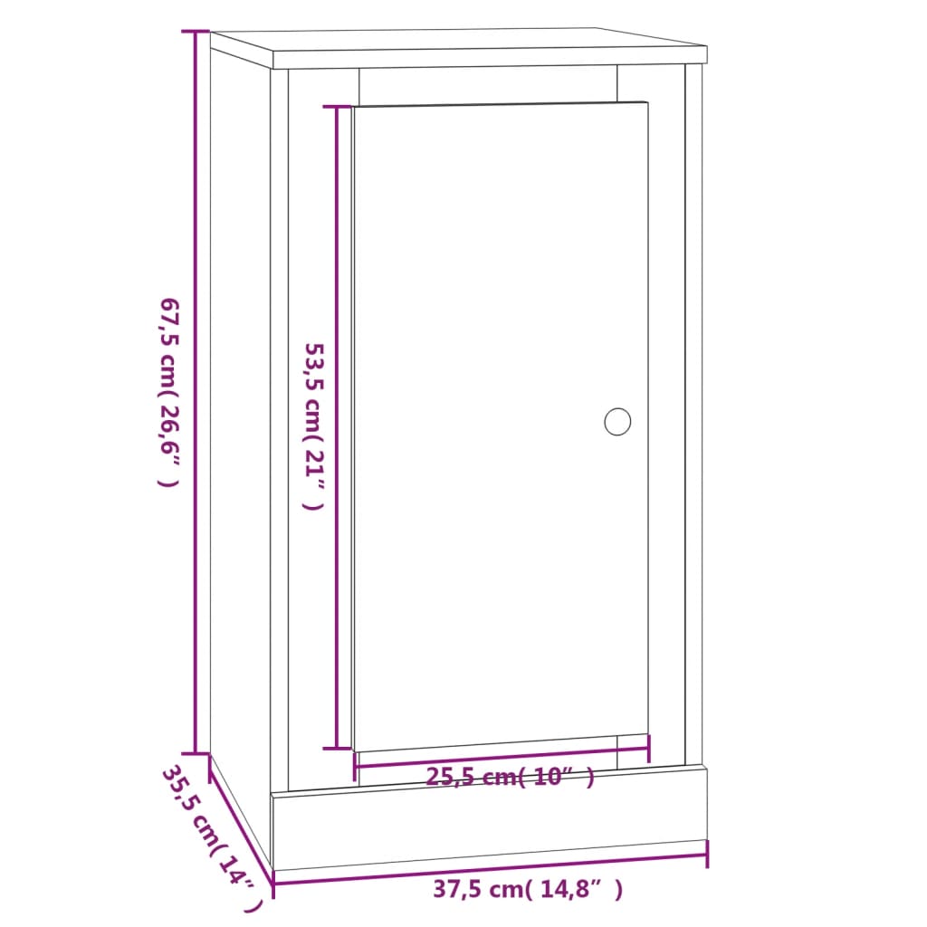 vidaXL Sideboards 2 Stk. Weiß 37,5x35,5x67,5 cm Holzwerkstoff