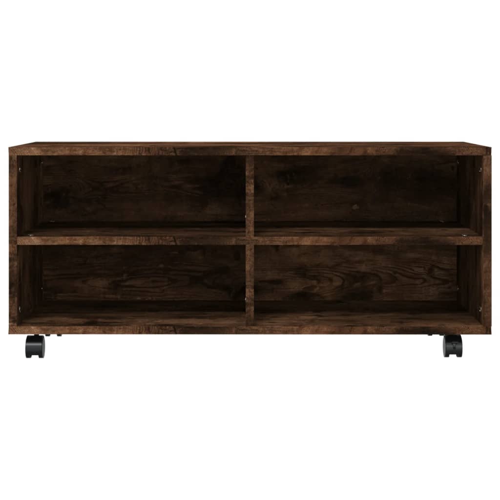 vidaXL TV-Schrank mit Rollen Räuchereiche 90x35x35 cm Holzwerkstoff