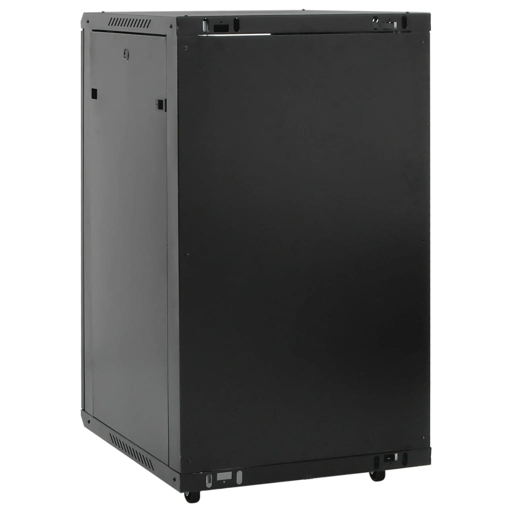 vidaXL 18U Netzwerkschrank 19" IP20 Schwarz 60x60x100 cm