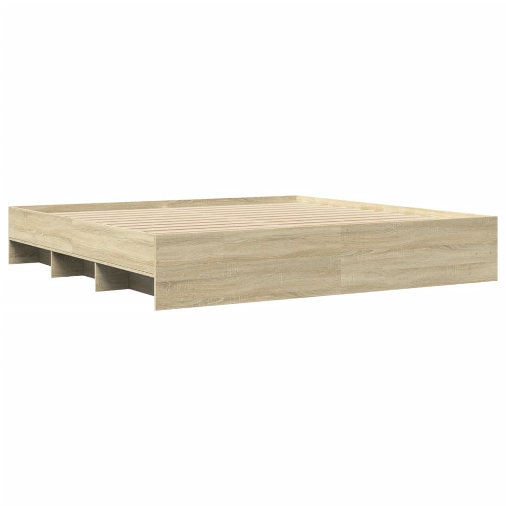 vidaXL Bettgestell Sonoma-Eiche 180x200 cm Holzwerkstoff