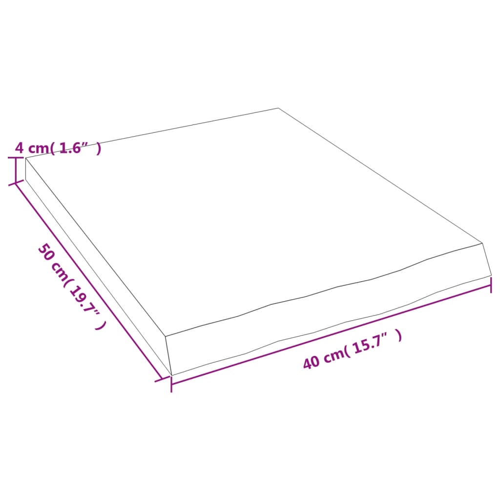 vidaXL Wandregal 40x50x(2-4) cm Massivholz Eiche Unbehandelt