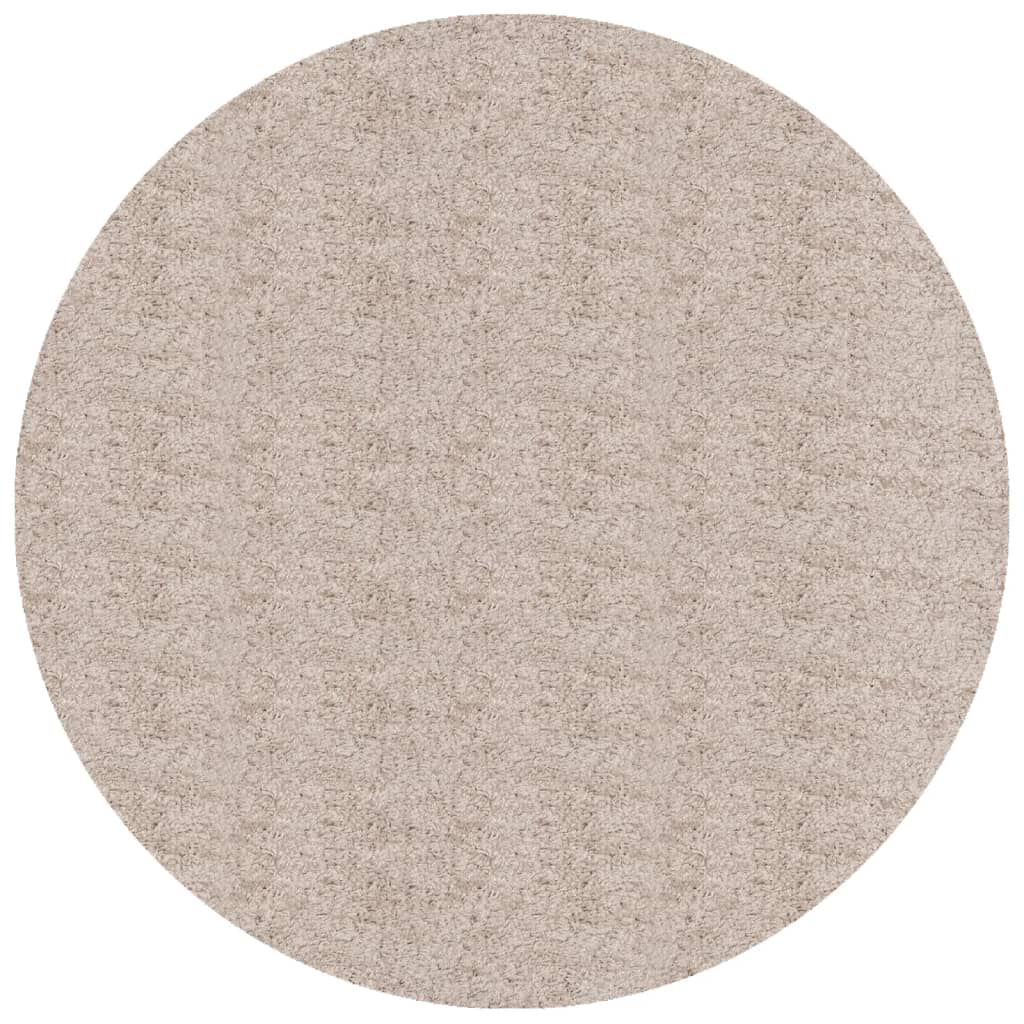 vidaXL Shaggy-Teppich PAMPLONA Hochflor Modern Beige Ø 200 cm