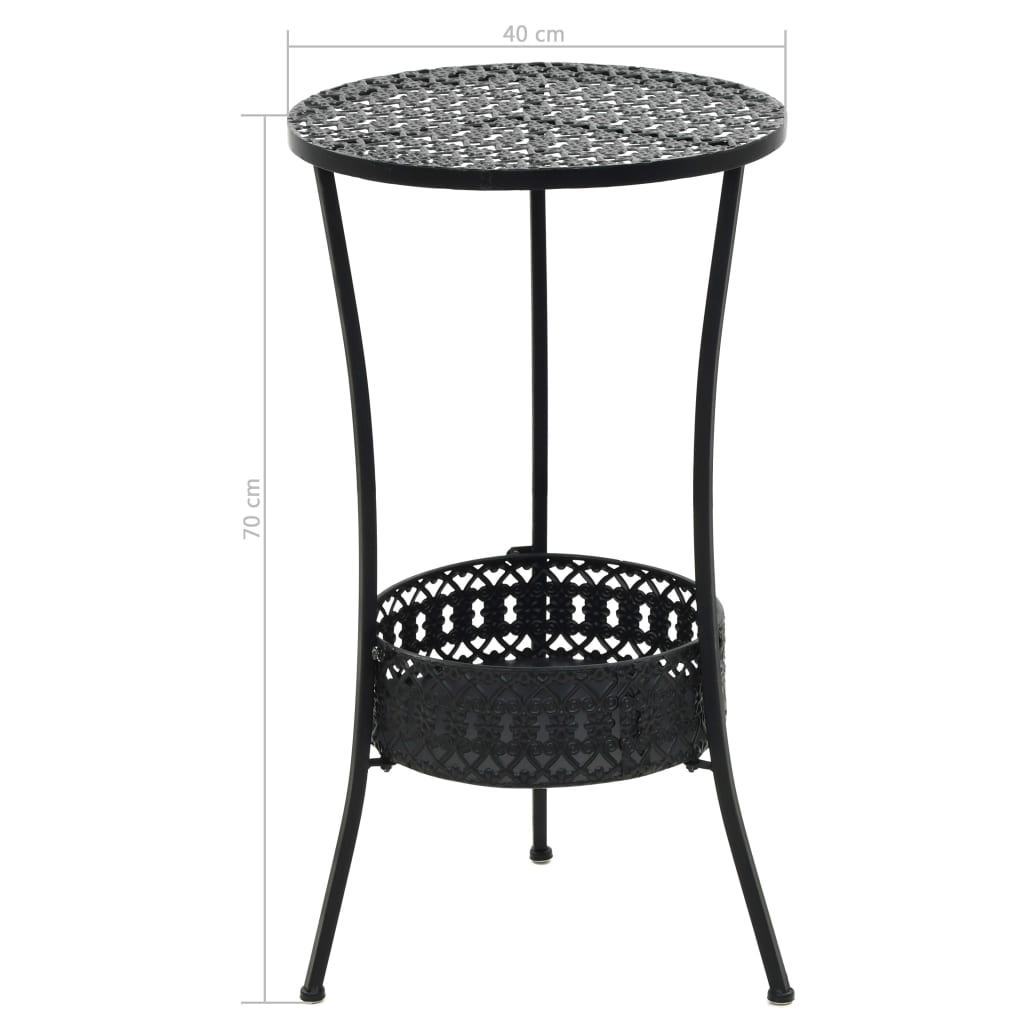 vidaXL Bistrotisch Schwarz 40x70cm Metall