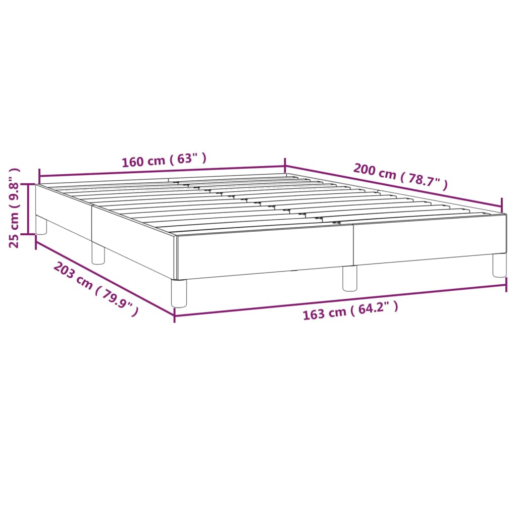 vidaXL Bettgestell Hellgrau 160x200 cm Stoff