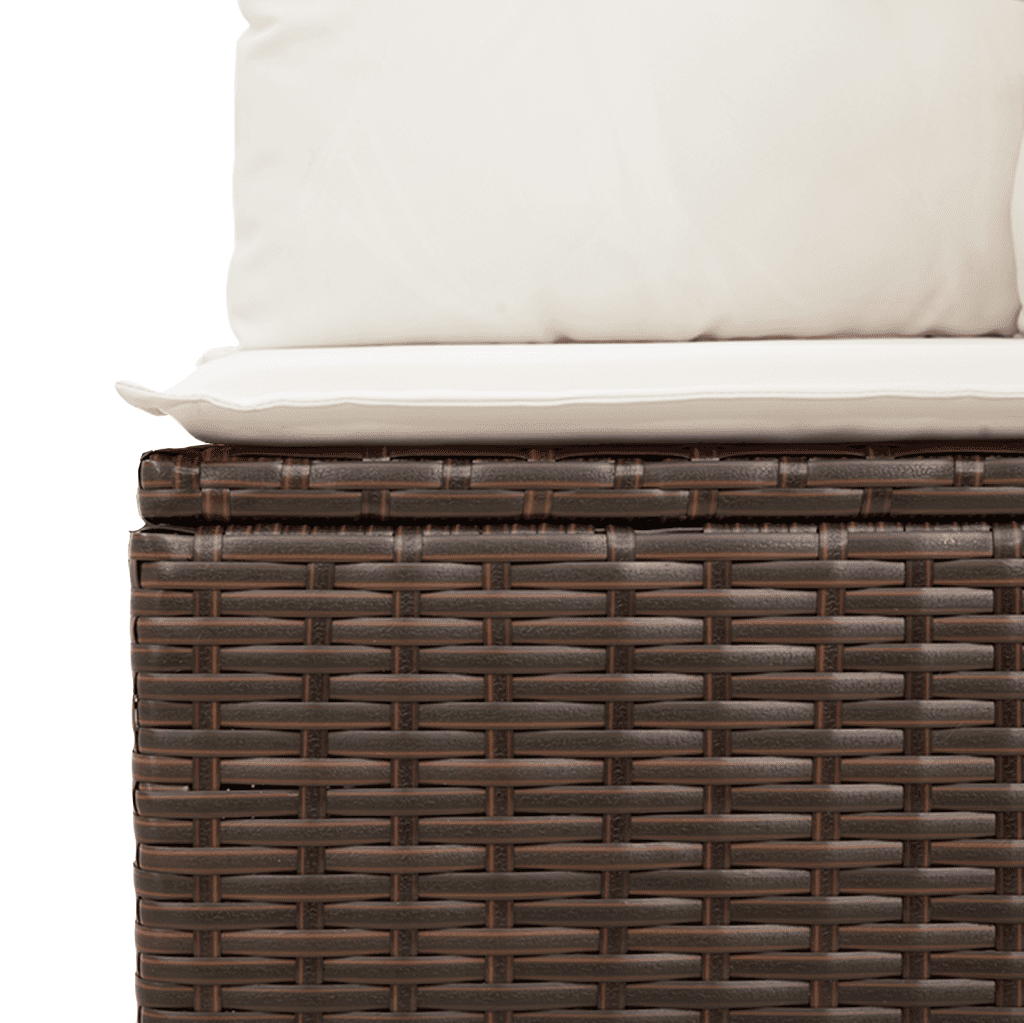 vidaXL 10-tlg. Garten-Sofagarnitur mit Kissen Braun Poly Rattan