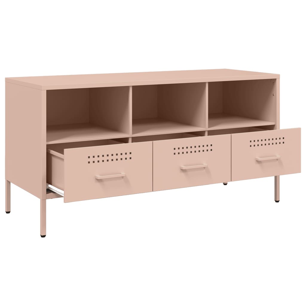 vidaXL TV-Schrank Rosa 100,5x39x50,5 cm Stahl