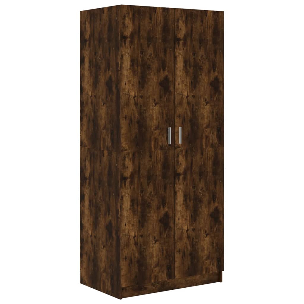 vidaXL Kleiderschrank Räuchereiche 80x52x180 cm Holzwerkstoff