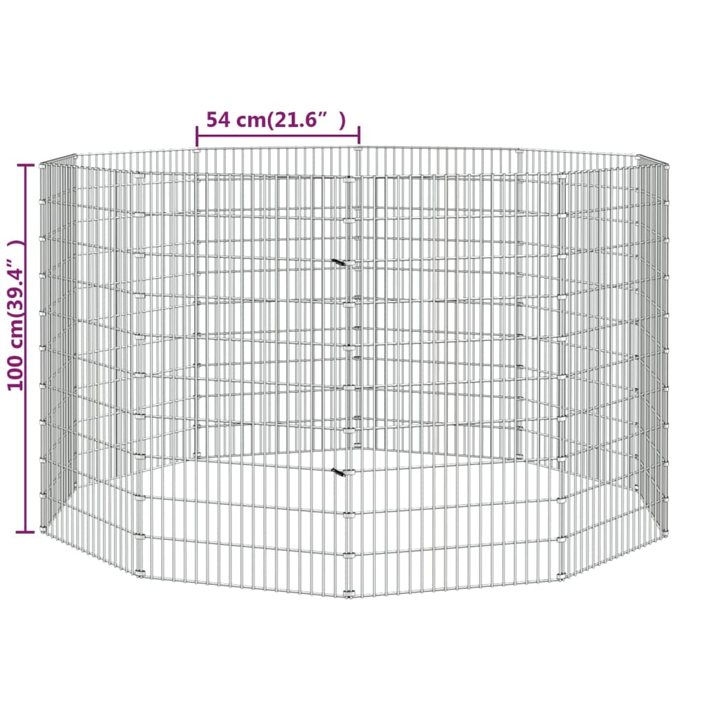 vidaXL Freilaufgehege 10-teilig 54x100 cm Verzinktes Eisen