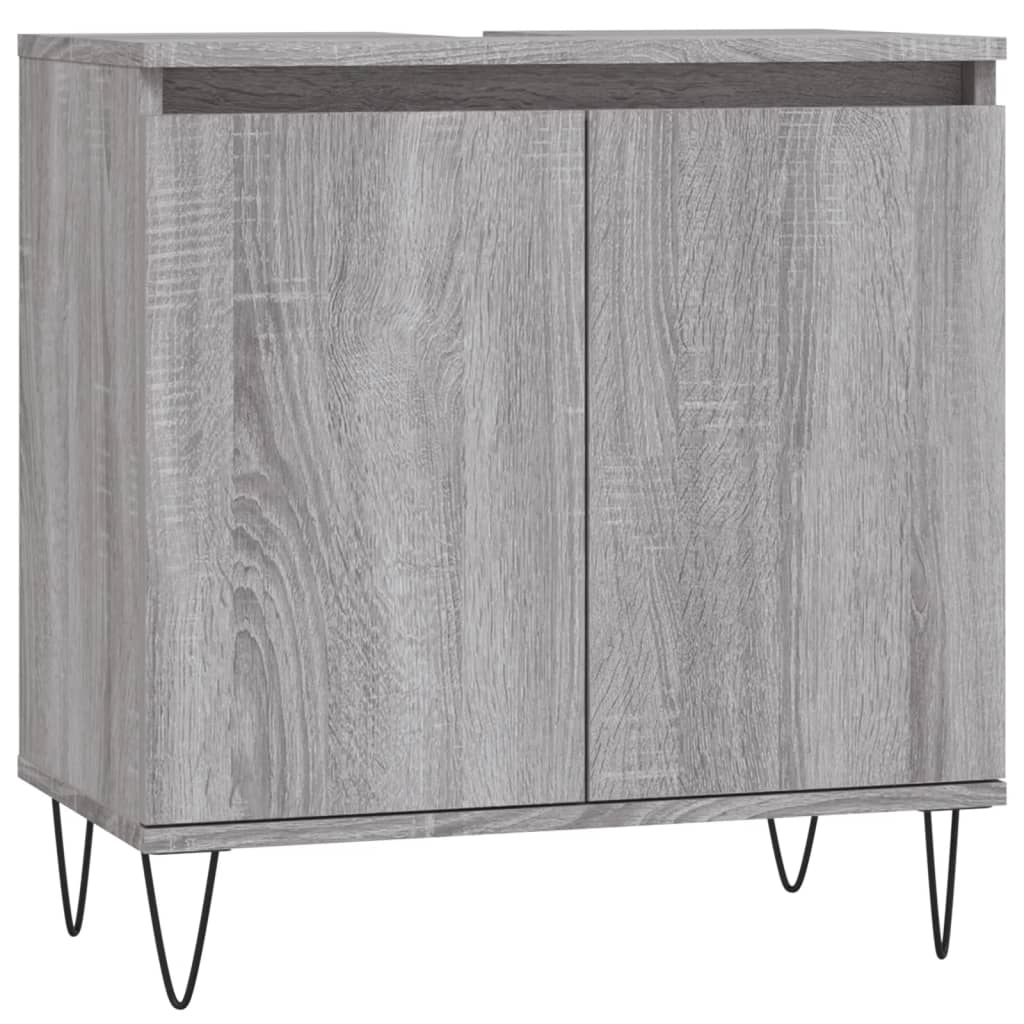 vidaXL Badschrank Grau Sonoma 58x33x60 cm Holzwerkstoff