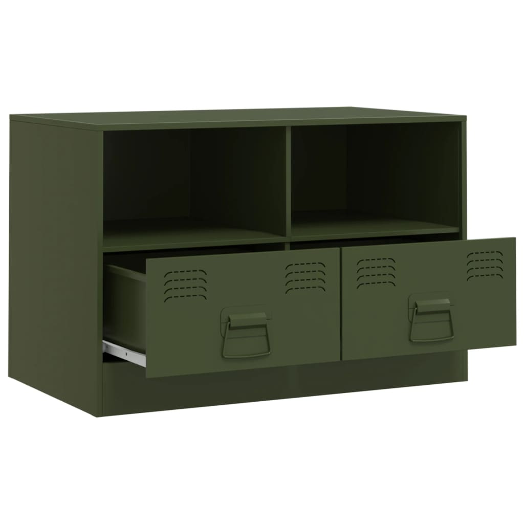 vidaXL TV-Schrank Olivgrün 67x39x44 cm Stahl