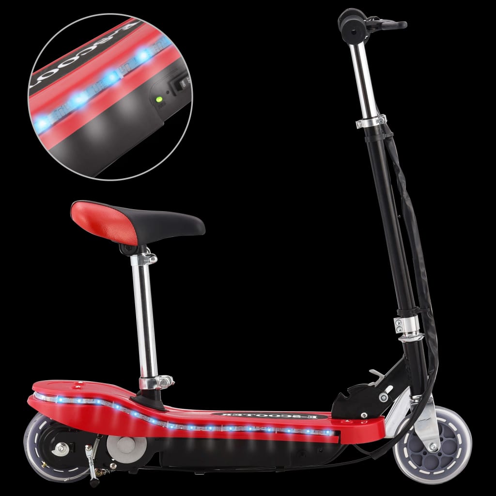 vidaXL E-Scooter für Kinder mit Sitz und LED 120 W Rot