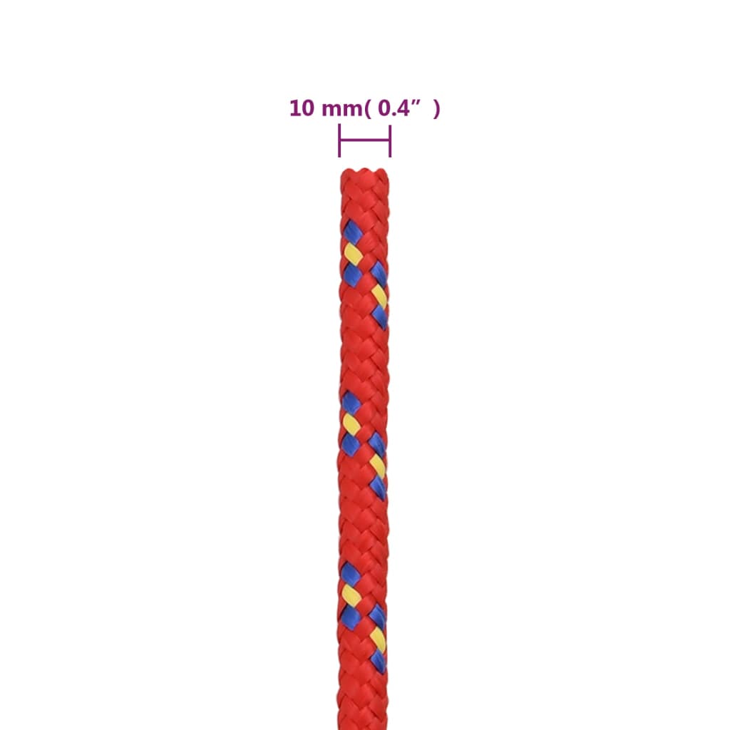 vidaXL Bootsseil Rot 10 mm 100 m Polypropylen