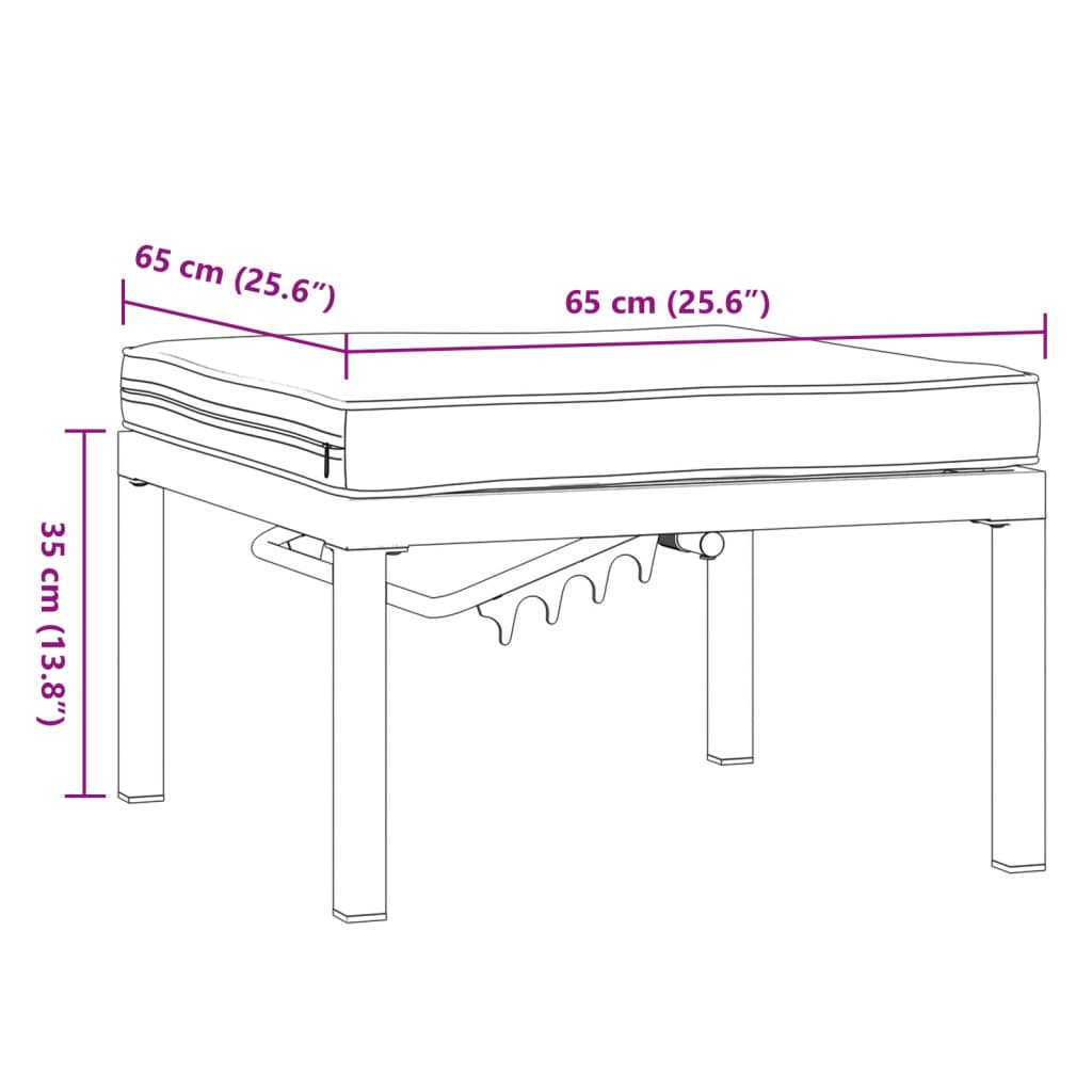 vidaXL Gartenhocker mit Kissen Schwarz Aluminium