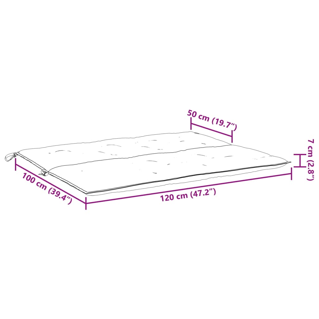 vidaXL Gartenbank-Auflage Taupe 120x(50+50)x7 cm Oxford-Gewebe