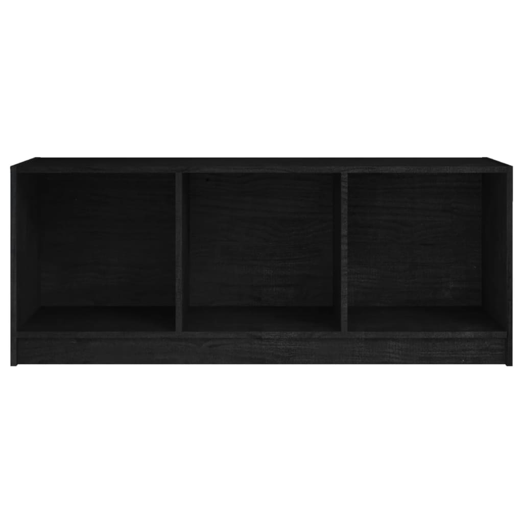 vidaXL TV-Schrank Schwarz 104x33x41 cm Massivholz Kiefer