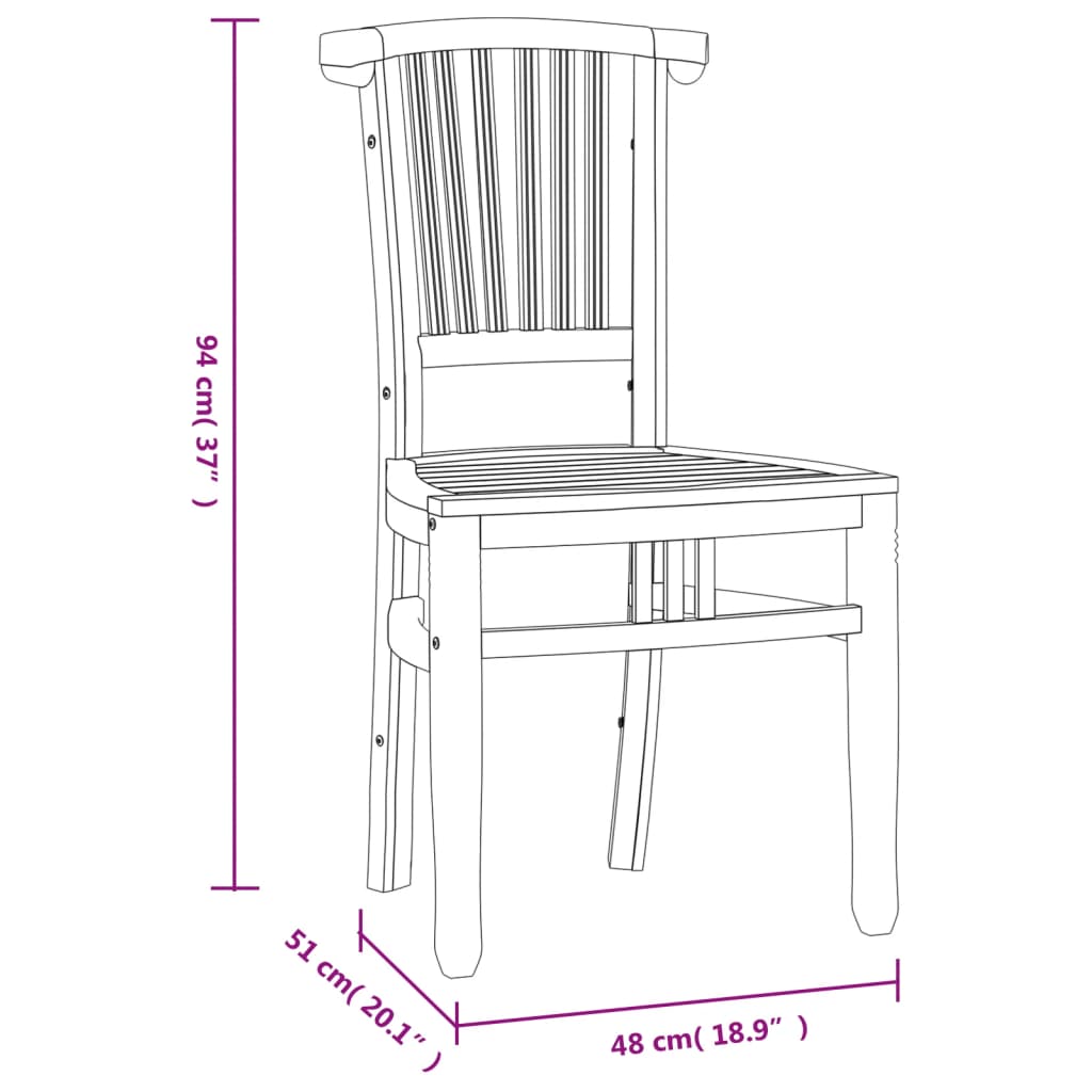 vidaXL 3-tlg. Garten-Essgruppe Massivholz Teak