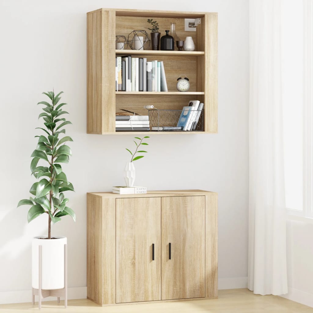 vidaXL Wandschrank Sonoma-Eiche 80x33x80 cm Holzwerkstoff