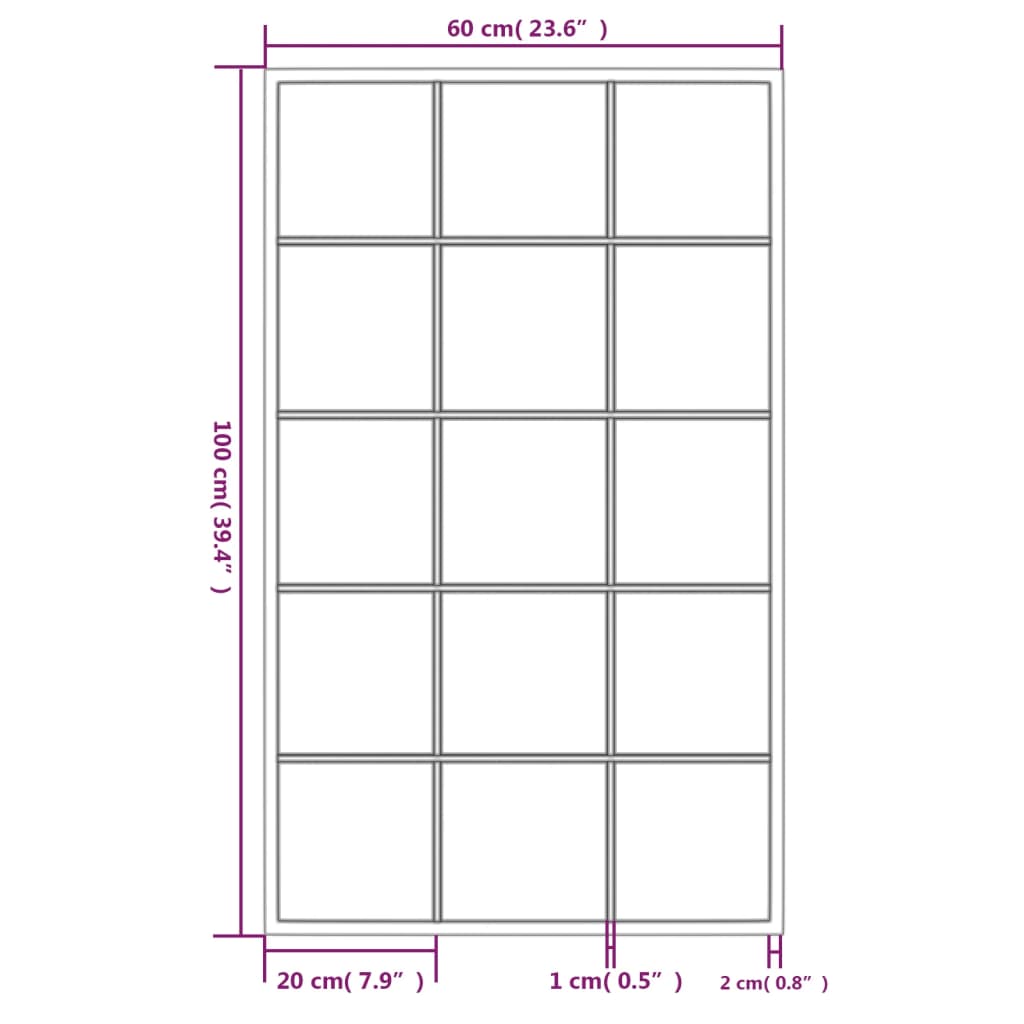 vidaXL Wandspiegel 3 Stk. Schwarz 100x60 cm Metall