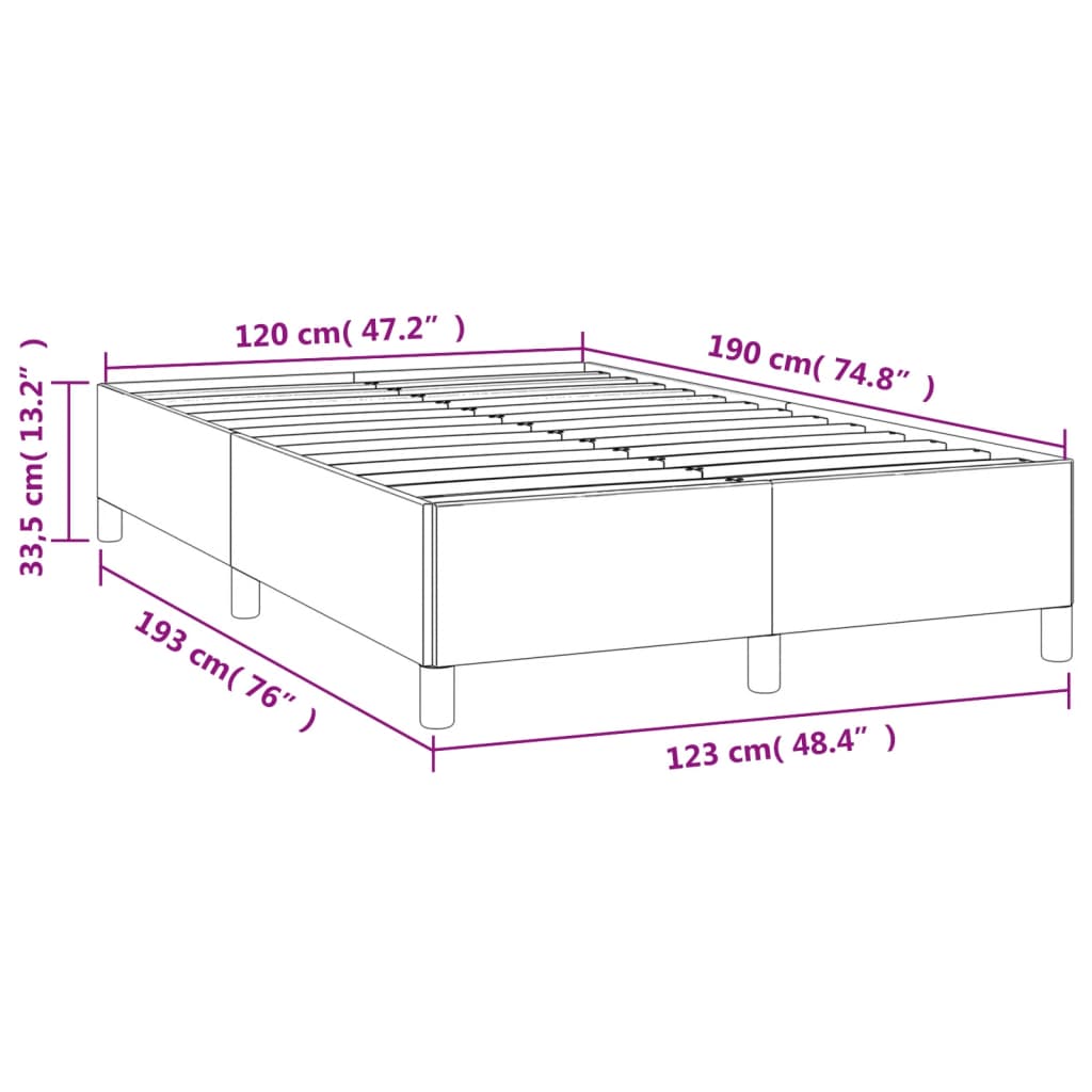 vidaXL Bettgestell Hellgrau 120x190 cm Stoff