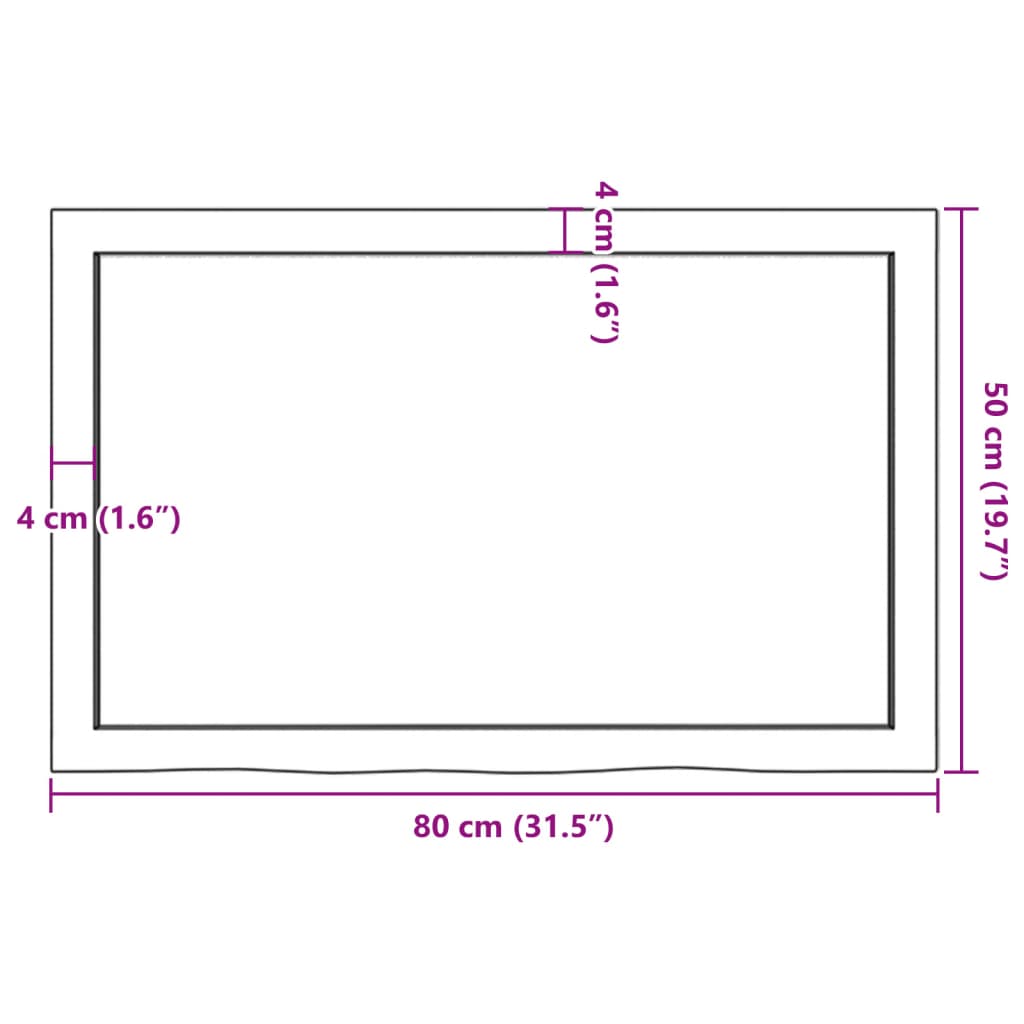 vidaXL Wandregal Dunkelbraun 80x50x(2-6) cm Massivholz Eiche Behandelt