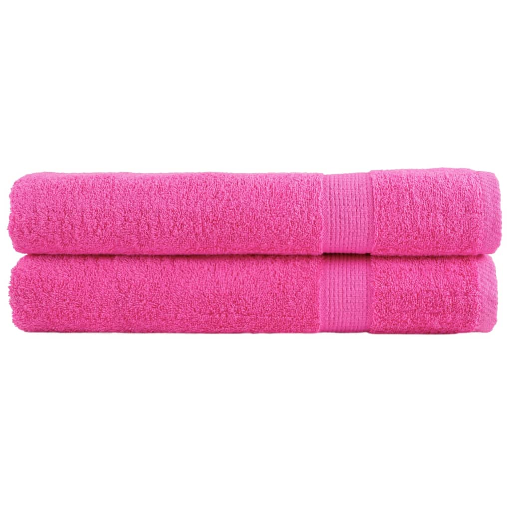 vidaXL Premium-Handtücher SOLUND 2 Stk. Rosa 100x200 cm 600 g/m²