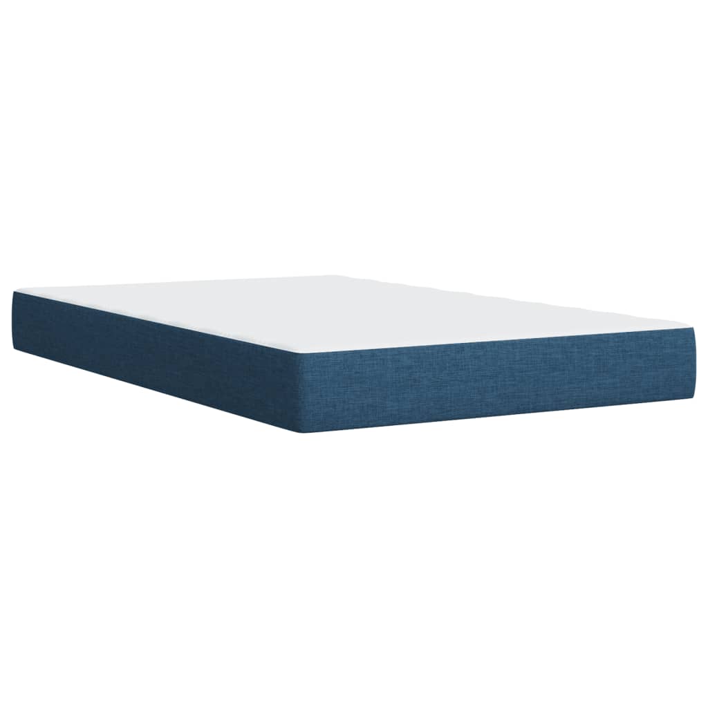 vidaXL Boxspringbett mit Matratze Blau 90x190 cm Stoff