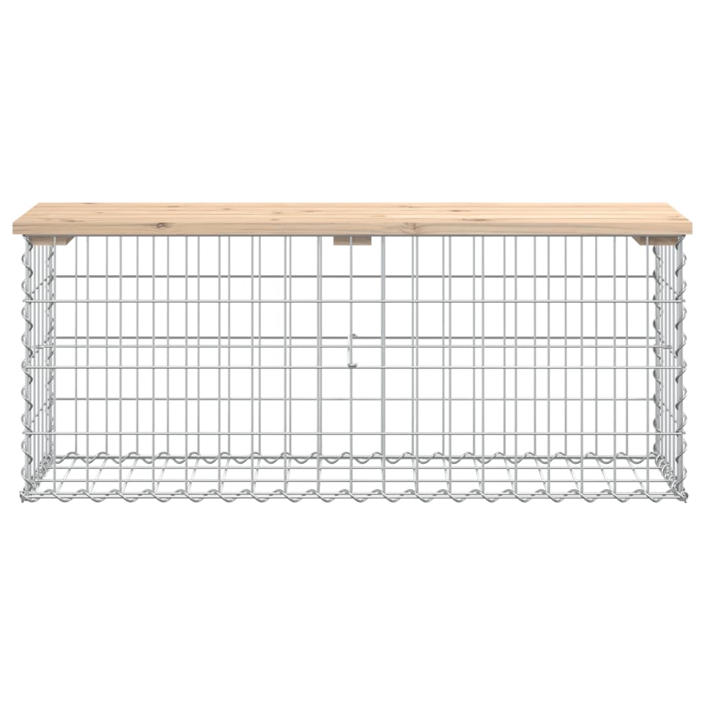 vidaXL Gartenbank aus Gabionen 103x31,5x42 cm Massivholz Kiefer