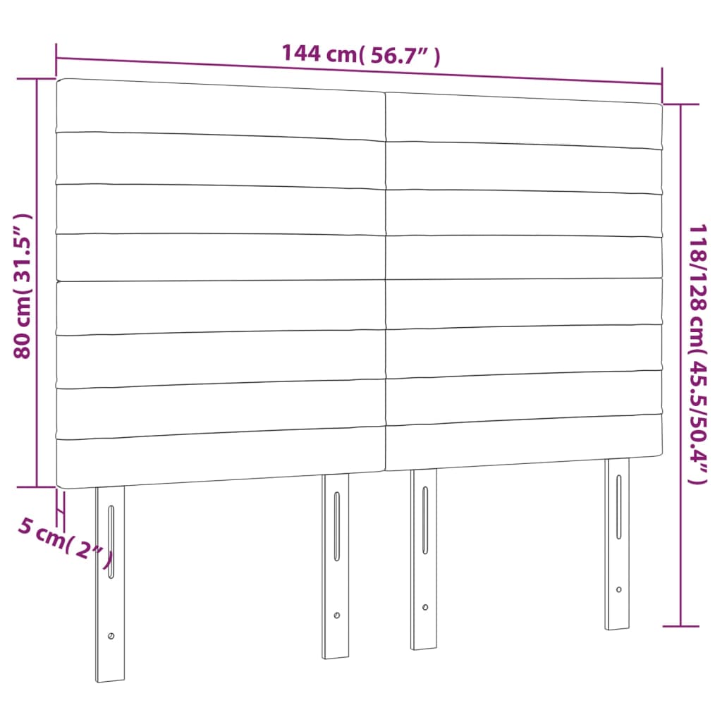 vidaXL Kopfteile 4 Stk. Dunkelgrau 72x5x78/88 cm Stoff