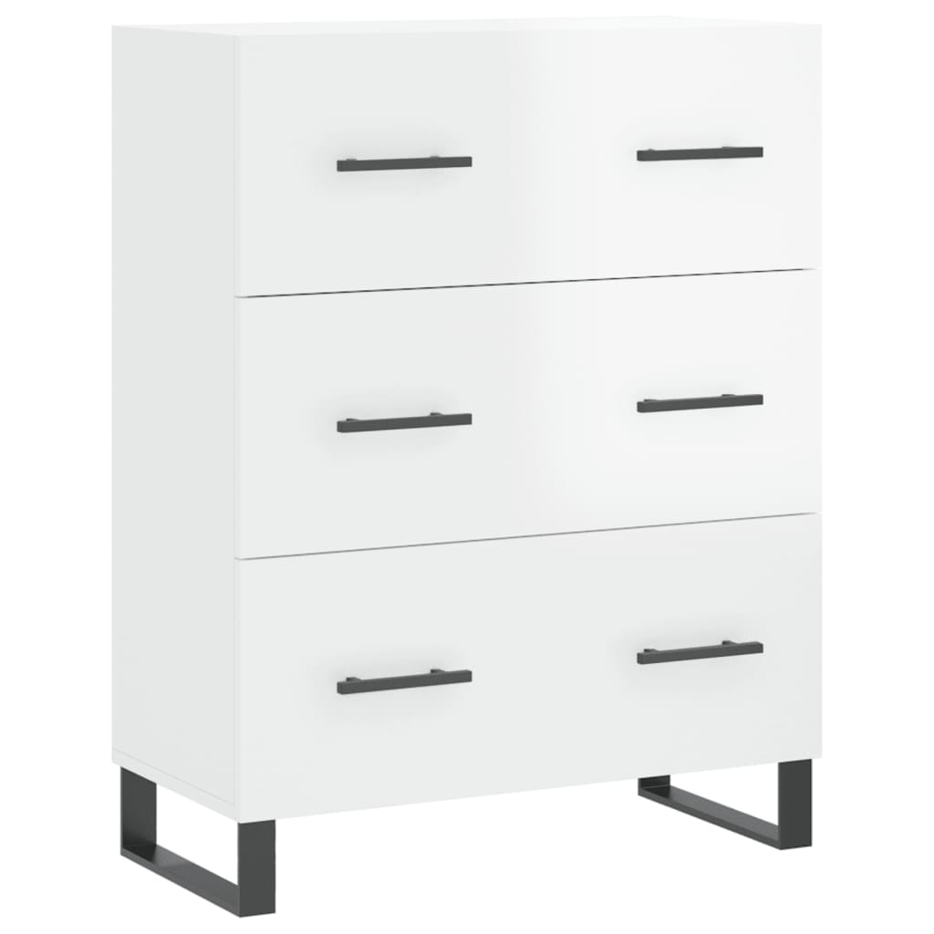 vidaXL Highboard Hochglanz-Weiß 69,5x34x180 cm Holzwerkstoff