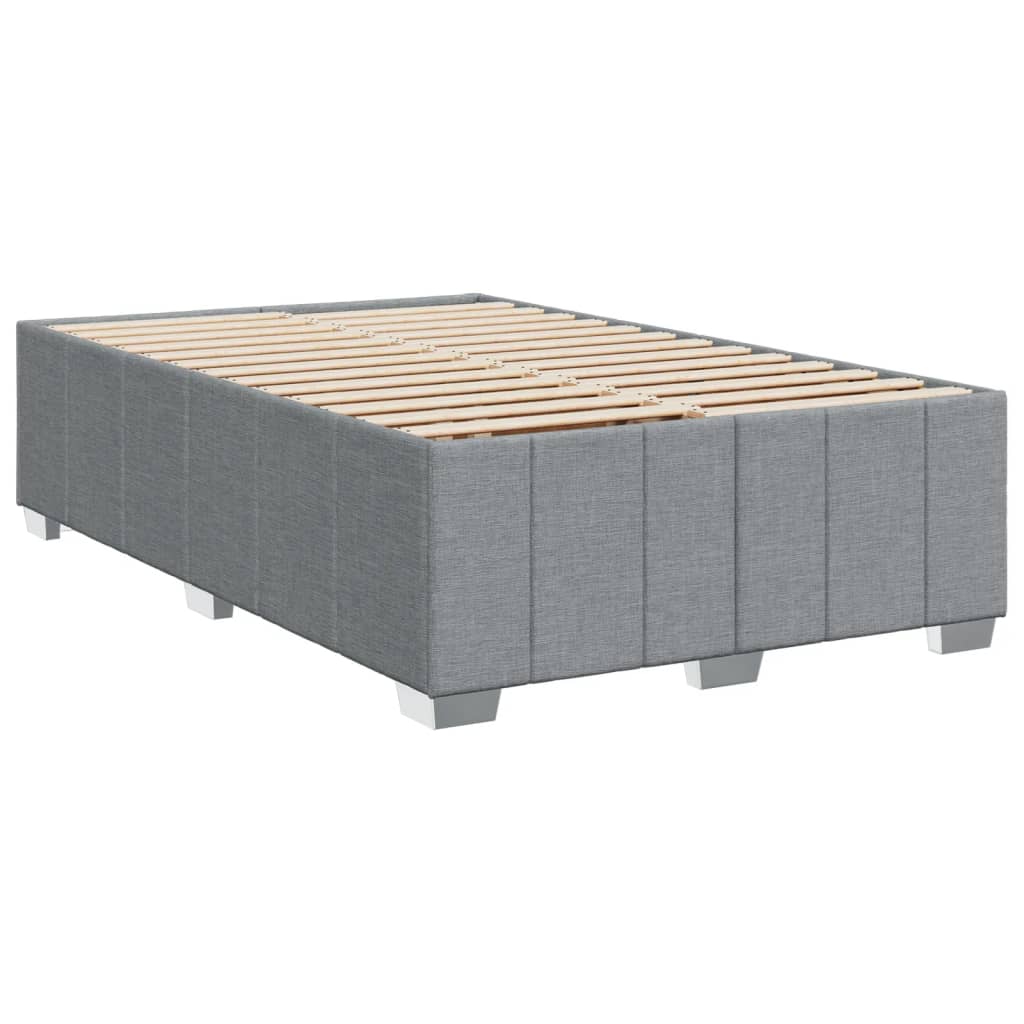 vidaXL Boxspringbett mit Matratze Hellgrau 120x200 cm Stoff