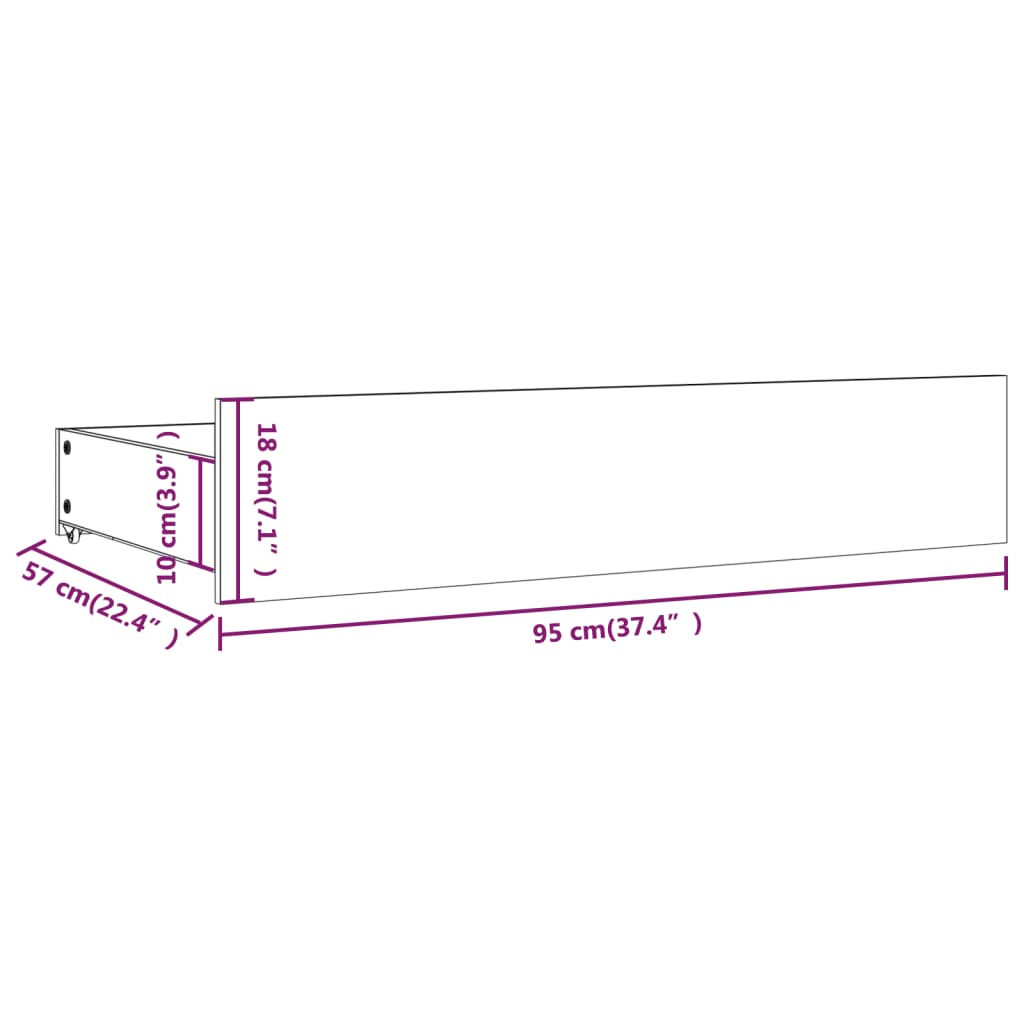 vidaXL Bett mit Schubladen 120x200 cm