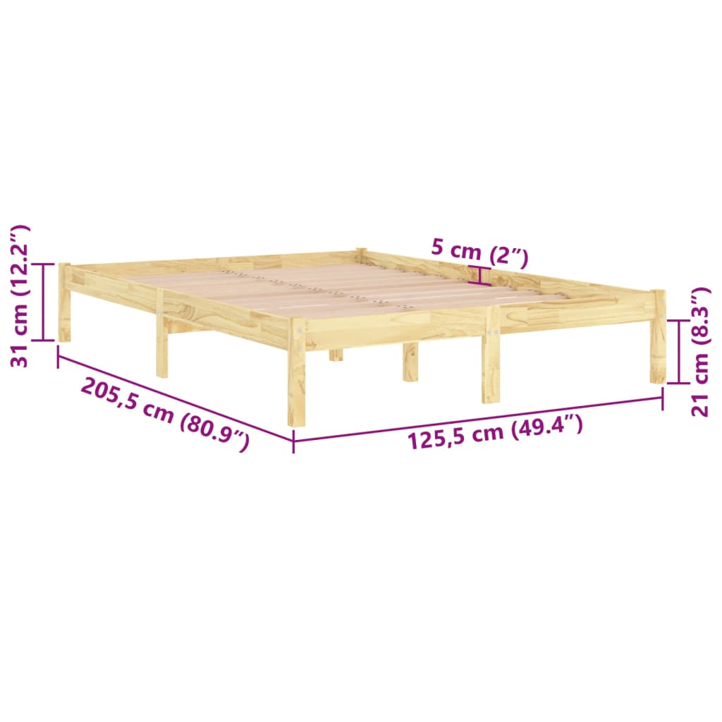 vidaXL Massivholzbett Kiefernholz 120x200 cm