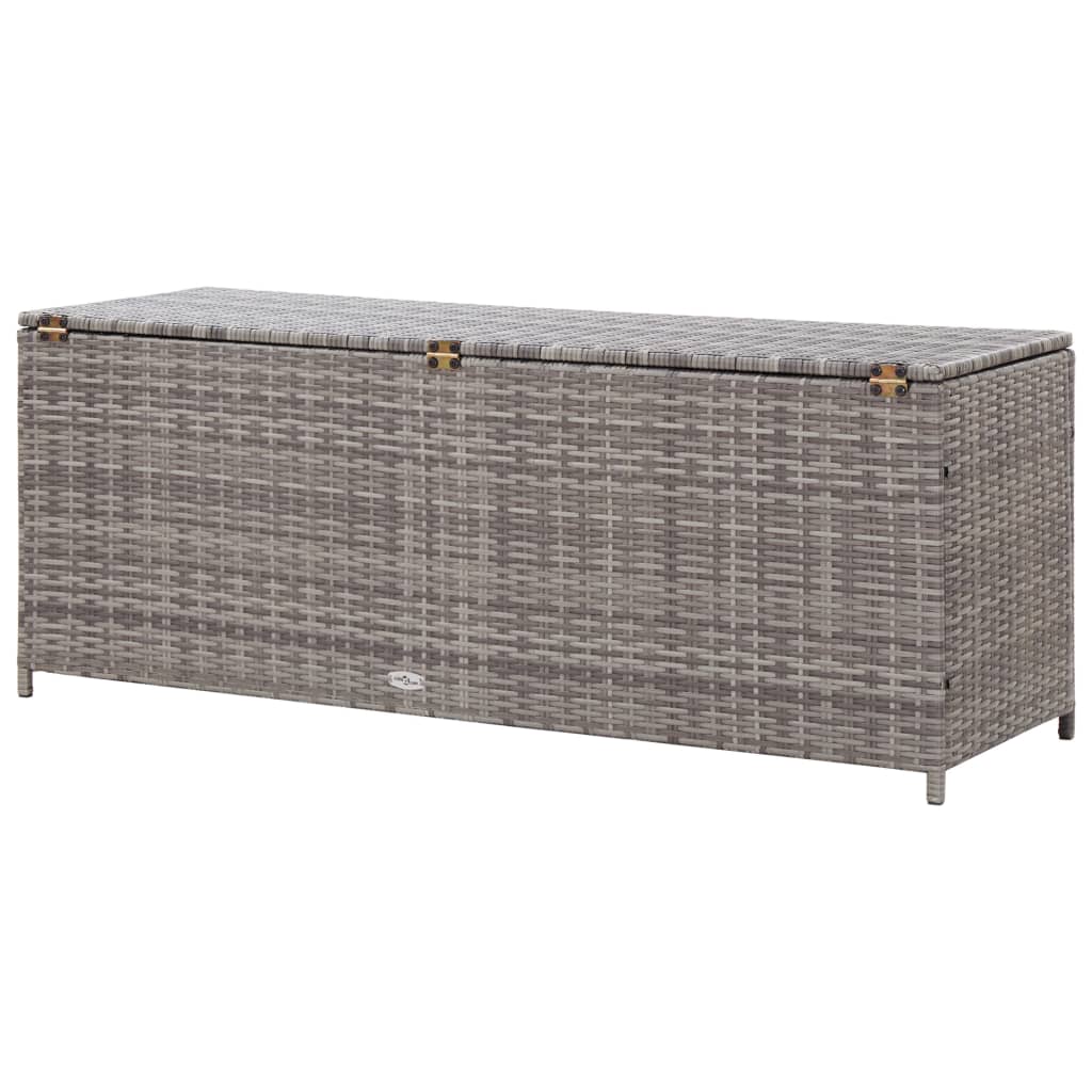 vidaXL Garten-Auflagenbox Grau 120x50x60 cm Poly Rattan