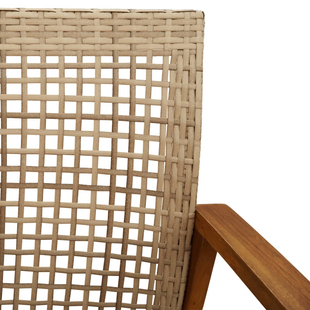 vidaXL 3-tlg. Bistro-Set Beige Poly Rattan und Akazienholz