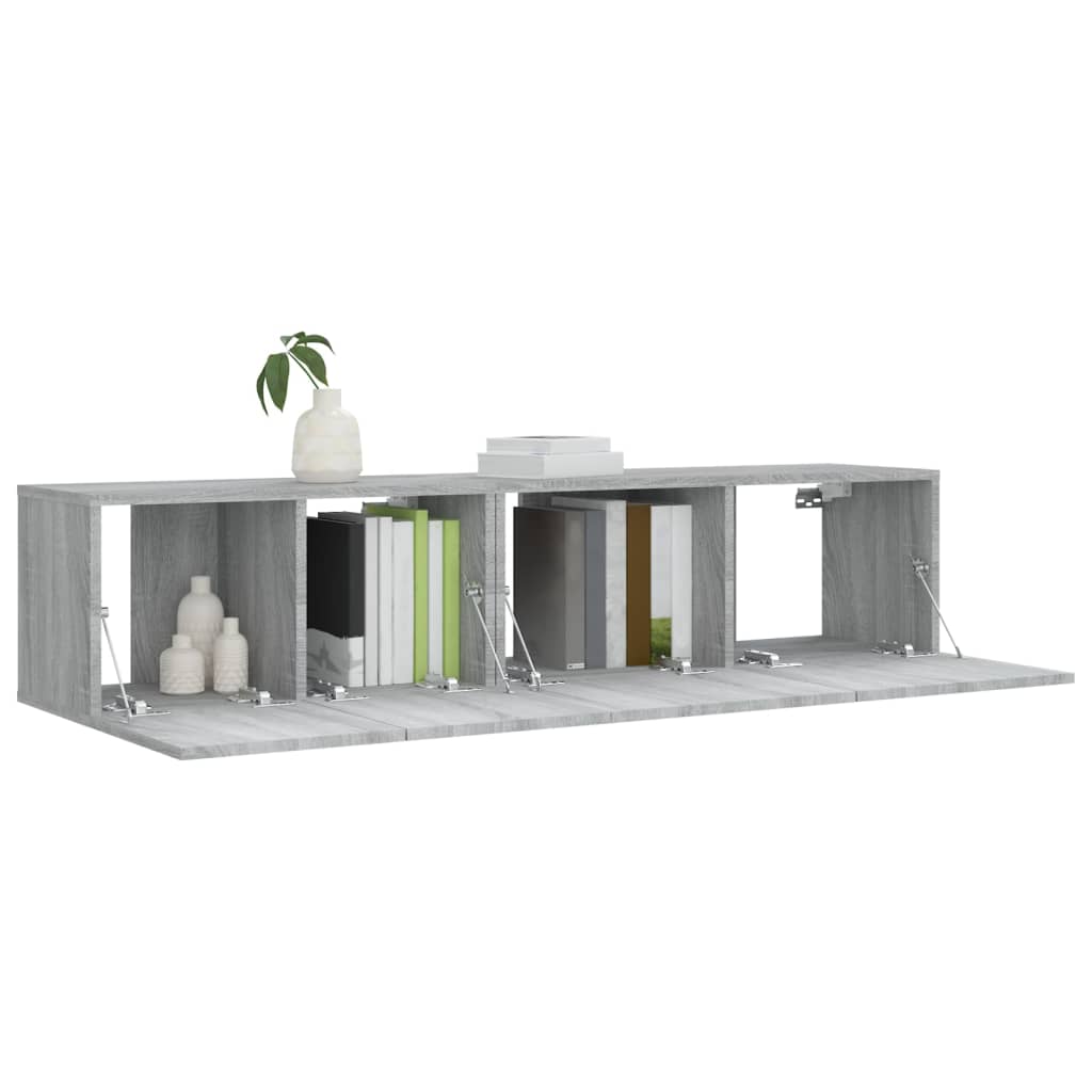 vidaXL 2-tlg. TV-Schrank-Set Grau Sonoma Holzwerkstoff