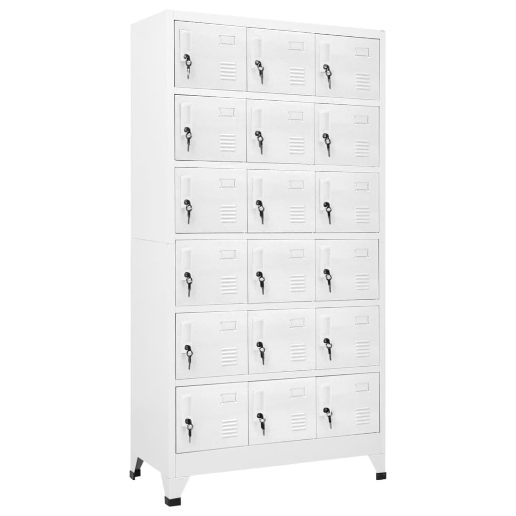 vidaXL Schließfachschrank mit 18 Fächern Metall 90x40x180 cm