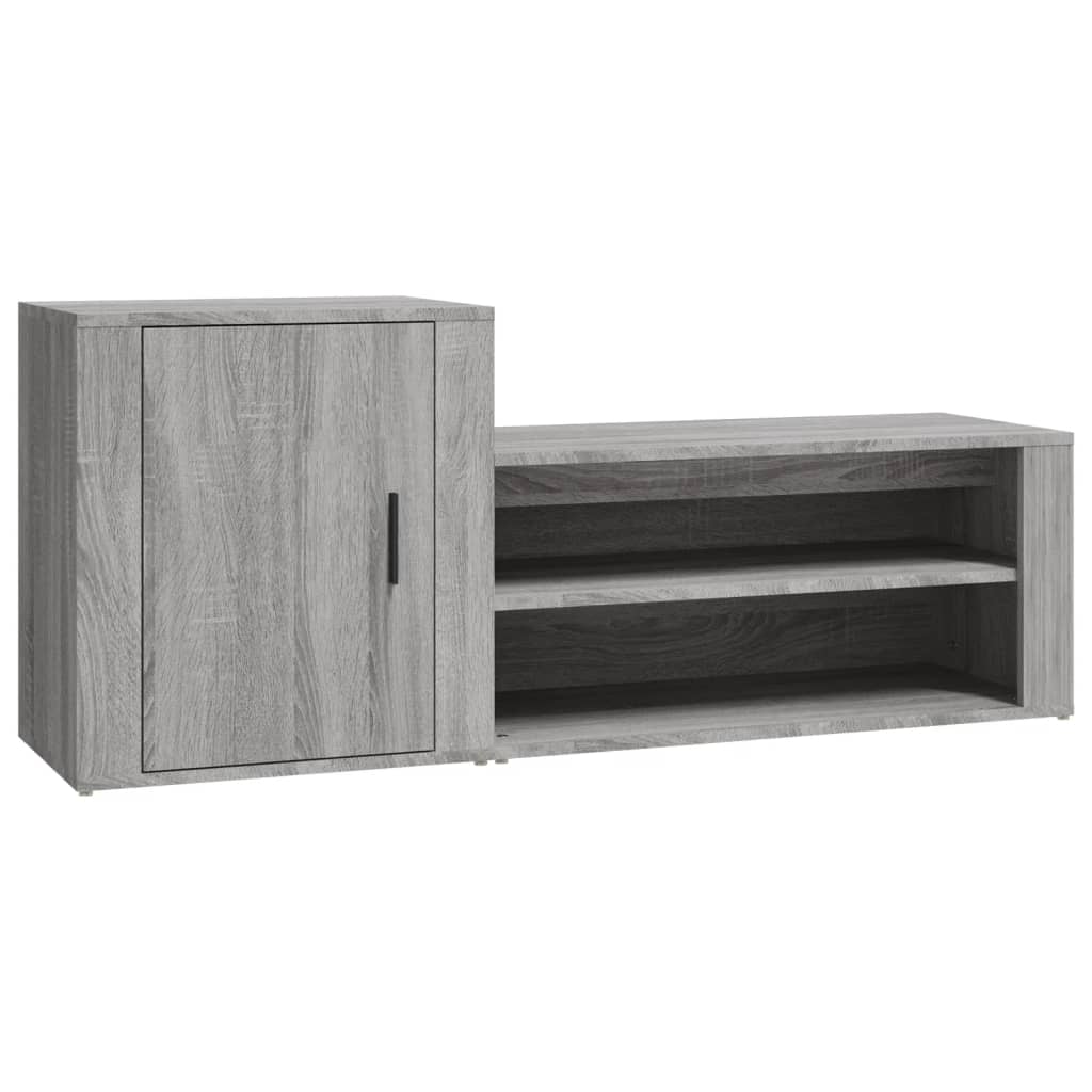 vidaXL Schuhschrank Grau Sonoma 130x35x54 cm Holzwerkstoff