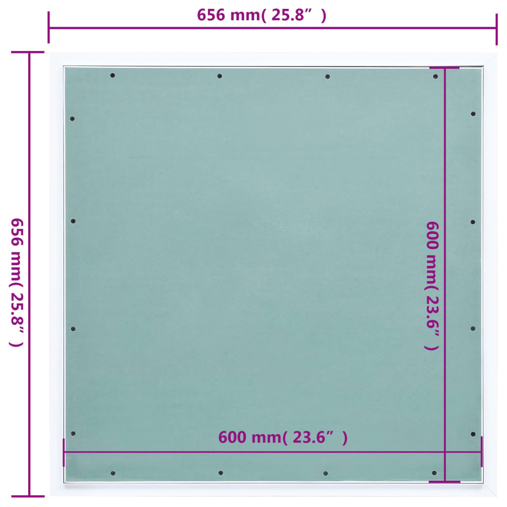 vidaXL Revisionsklappe mit Aluminium-Rahmen und GK-Einlage 600x600 mm