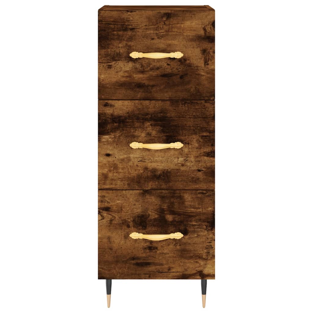 vidaXL Highboard Räuchereiche 34,5x34x180 cm Holzwerkstoff