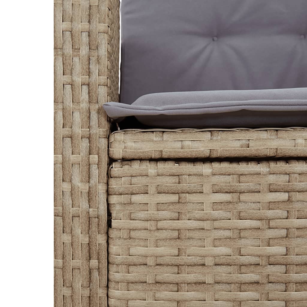 vidaXL 9-tlg. Garten-Essgruppe mit Kissen Beigemischung Poly Rattan